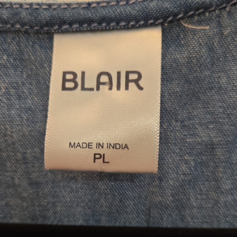 Vtg Blair Denim Blue Button-Down Maxi Dress Or Duster. B 20 W 20 H 28 Lgth 45. - Picture 3 of 12